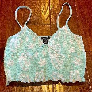 NEW Green and White Crop Tank Top